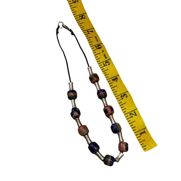 Ceramic Pottery Bead Choker Necklace - Picture 4 of 5